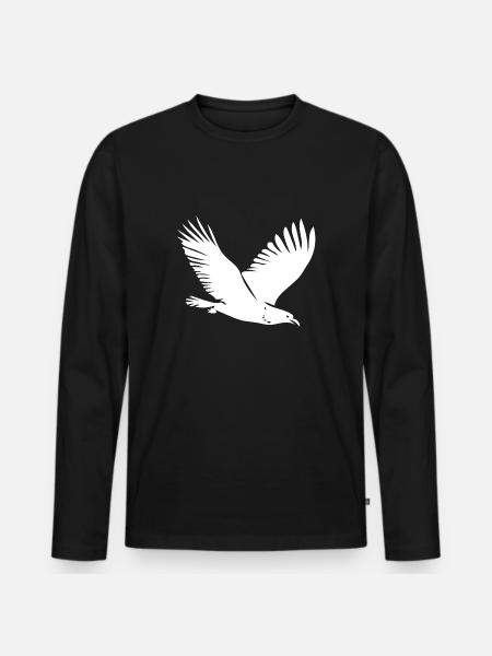 Bird in flight - Men's Premium Organic Long Sleeve Shirt - black