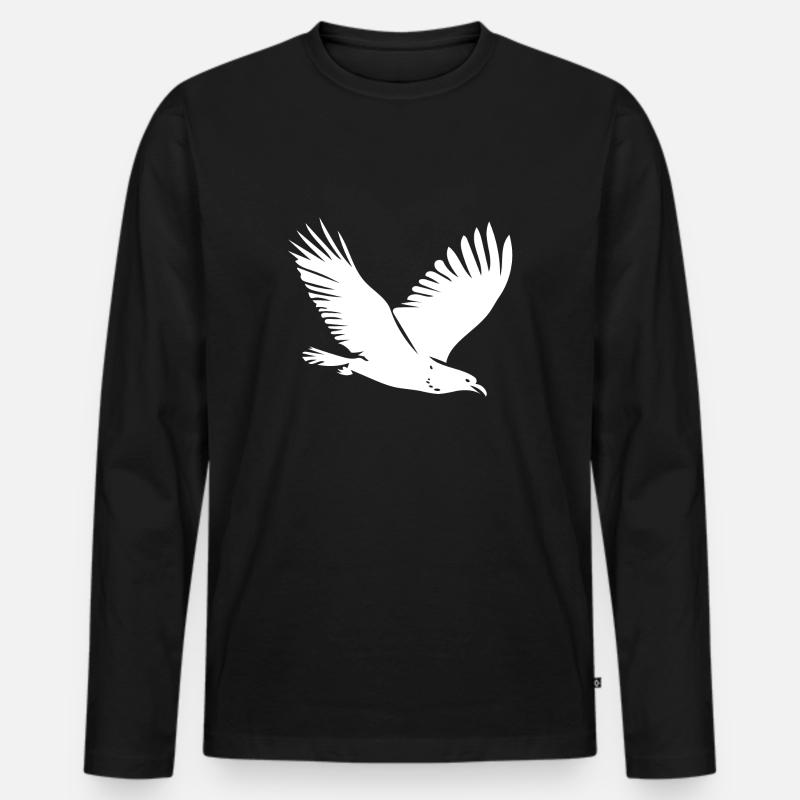 Vogel im Flug - Männer Premium Bio Langarmshirt - Schwarz