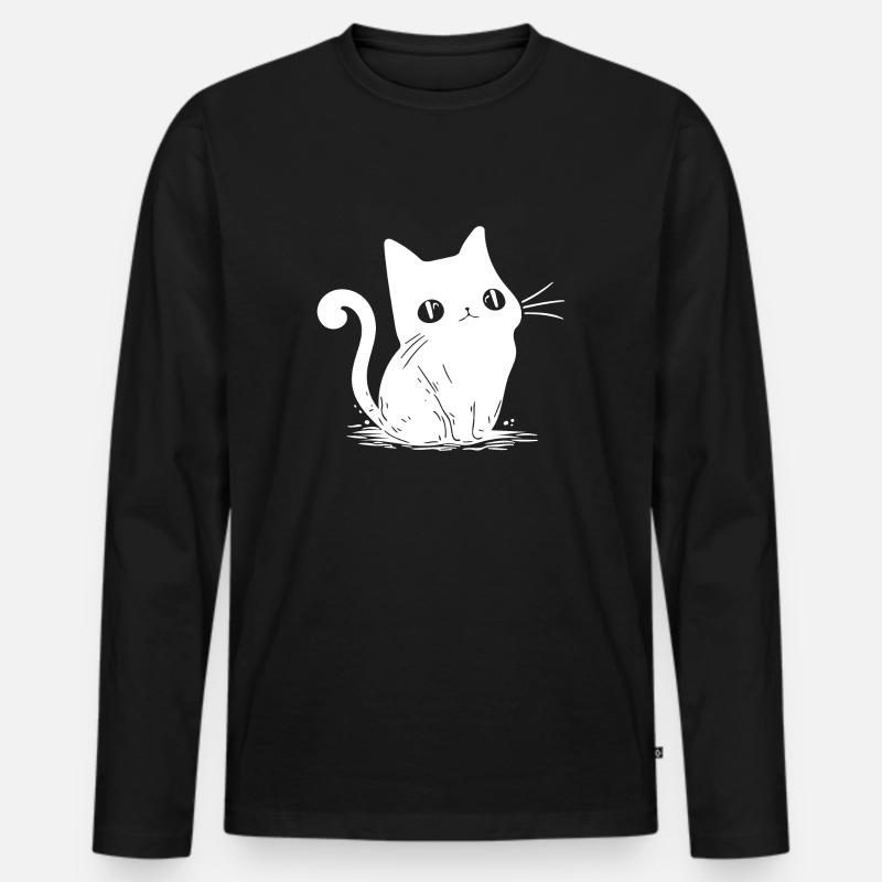 Kleines Süsses Kätzchen - Männer Premium Bio Langarmshirt - Schwarz
