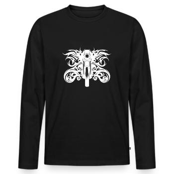 Tattoo Wild Flames Style Motor Racing - Men's Premium Organic Long Sleeve Shirt - black - Front - Nico (187cm)