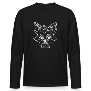 Schlauer Putziger Kinder Fuchs - Männer Premium Bio Langarmshirt - Schwarz - Vorne - Nico (187cm)