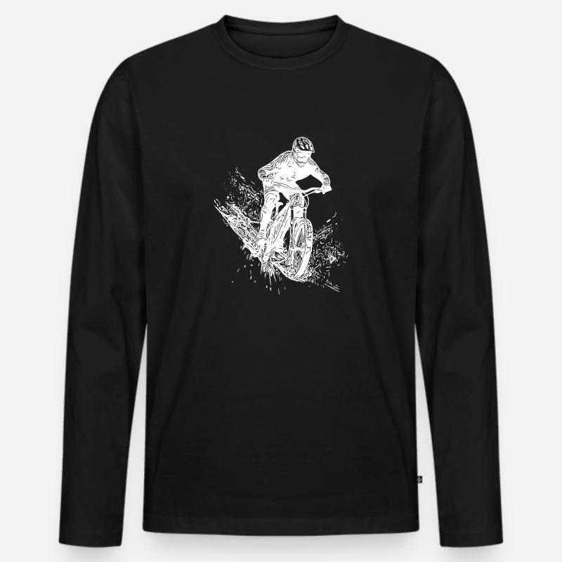 Schlamm Mountainbiker Outdoor Abfahrt - Männer Premium Bio Langarmshirt - Schwarz