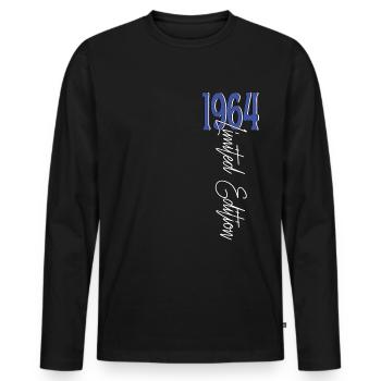 1964 Vintage anniversaire drôles dictons - T-shirt manches longues Premium bio Homme - noir - Devant - Nico (187cm)