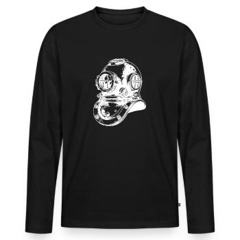 Historischer Antiker Taucherhelm - Männer Premium Bio Langarmshirt - Schwarz - Vorne - Nico (187cm)