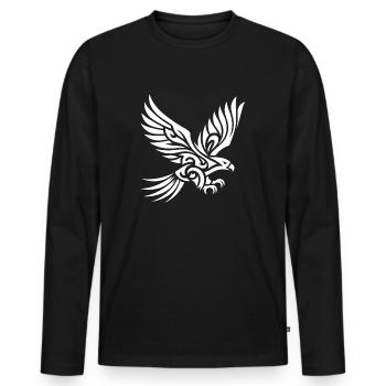 Élégant bel aigle sur d’énormes ailes - T-shirt manches longues Premium bio Homme - noir - Devant - Nico (187cm)