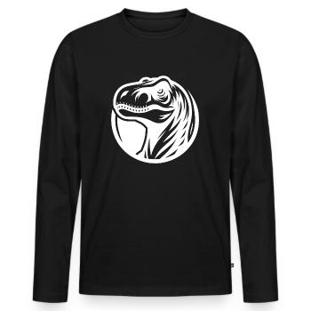 Style de logo Raptor souriant - T-shirt manches longues Premium bio Homme - noir - Devant - Nico (187cm)