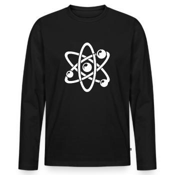 Physique du noyau atomique Atome Électron Modèle atomique - T-shirt manches longues Premium bio Homme - noir - Devant - Nico (187cm)