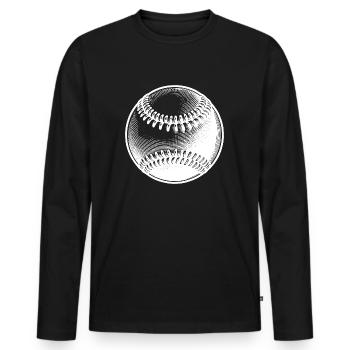 Baseball pour les joueurs de baseball et les fans de baseball - T-shirt manches longues Premium bio Homme - noir - Devant - Nico (187cm)