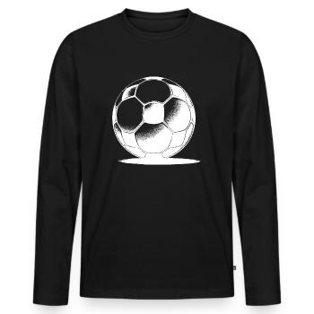 Fußball mit Schatten - Männer Premium Bio Langarmshirt - Schwarz - Vorne - Nico (187cm)