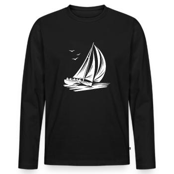 Voilier de régate rapide dans la houle - T-shirt manches longues Premium bio Homme - noir - Devant - Nico (187cm)