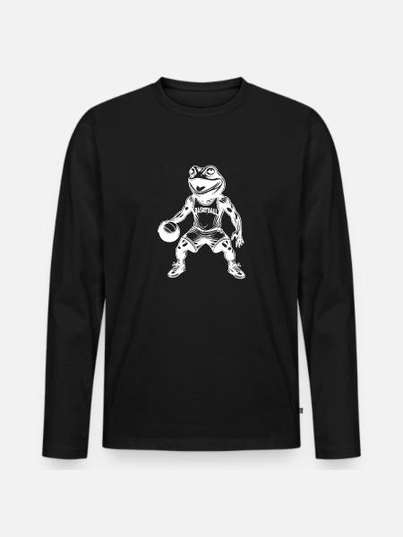 Funny Basketball Training Competition Frog - Men's Premium Organic Long Sleeve Shirt - black