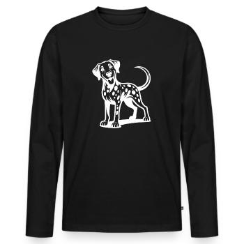 Knuffiger Dalmatiner Hund Lustiger Vierbeiner - Männer Premium Bio Langarmshirt - Schwarz - Vorne - Nico (187cm)
