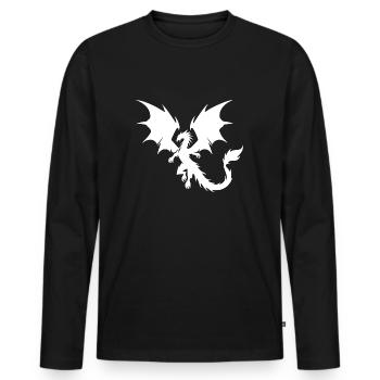 Dragon volant avec d’énormes ailes - T-shirt manches longues Premium bio Homme - noir - Devant - Nico (187cm)