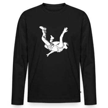 Parachutiste professionnel Parachutiste Parachutiste Jump - T-shirt manches longues Premium bio Homme - noir - Devant - Nico (187cm)