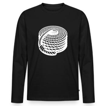 Corde tressée Conception de corde maritime enroulée - T-shirt manches longues Premium bio Homme - noir - Devant - Nico (187cm)