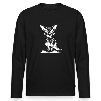 Süsses putzig Australisches Känguru Baby - Männer Premium Bio Langarmshirt - Schwarz - Vorne - Nico (187cm)