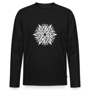 Ausgefallene Sternen Komposition Tattoo Style - Männer Premium Bio Langarmshirt - Schwarz - Vorne - Nico (187cm)