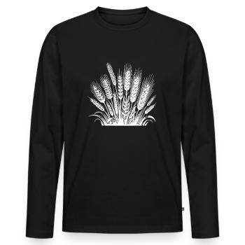 Weizen und Roggen Getreidesorte Ähren - Männer Premium Bio Langarmshirt - Schwarz - Vorne - Nico (187cm)
