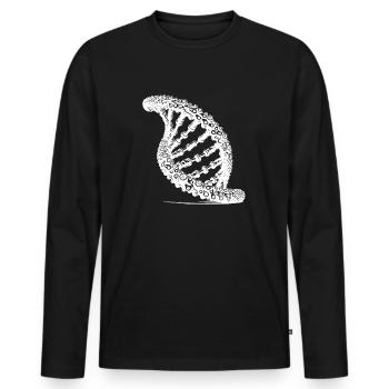 Chaîne d’ADN Technique torsadée Maillons de chaîne - T-shirt manches longues Premium bio Homme - noir - Devant - Nico (187cm)