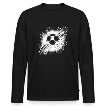 Krasser Fußball Schuss Verein Logo - Männer Premium Bio Langarmshirt - Schwarz - Vorne - Nico (187cm)