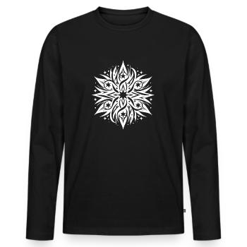 Composition de tatouage d’étoiles et de flammes - T-shirt manches longues Premium bio Homme - noir - Devant - Nico (187cm)