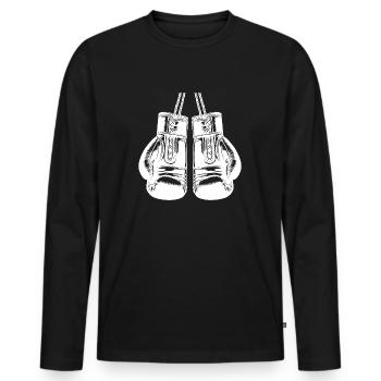 Vieux gants de boxe Accessoires d’arts martiaux classiques - T-shirt manches longues Premium bio Homme - noir - Devant - Nico (187cm)