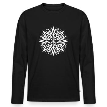 Stern Komposition aus Tattoo Sternen und Flammen - Männer Premium Bio Langarmshirt - Schwarz - Vorne - Nico (187cm)