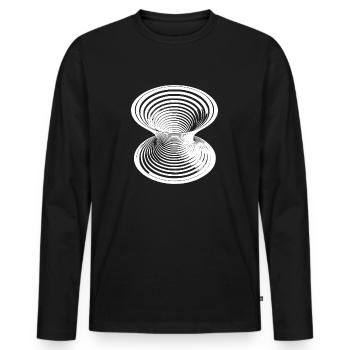 Lignes en spirale Figure Cercles géométriques - T-shirt manches longues Premium bio Homme - noir - Devant - Nico (187cm)