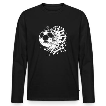 Knaller Fußball Schuss durchbricht Ziegel Wand - Männer Premium Bio Langarmshirt - Schwarz - Vorne - Nico (187cm)