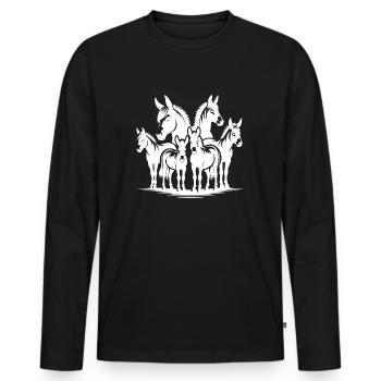 Groupes d’ânes Portrait Images - T-shirt manches longues Premium bio Homme - noir - Devant - Nico (187cm)