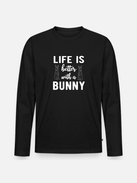 RABBITS: Life With - Men's Premium Organic Long Sleeve Shirt - black