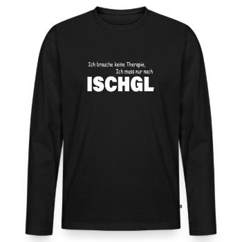Therapie ISCHGL - Männer Premium Bio Langarmshirt - Schwarz - Vorne - Nico (187cm)