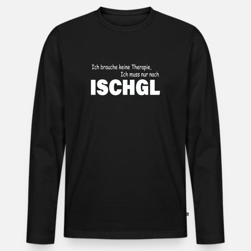 Therapie ISCHGL - Männer Premium Bio Langarmshirt - Schwarz