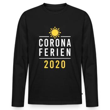 Corona Holidays 2020 school free homeschool virus - Men's Premium Organic Long Sleeve Shirt - black - Front - Nico (187cm)