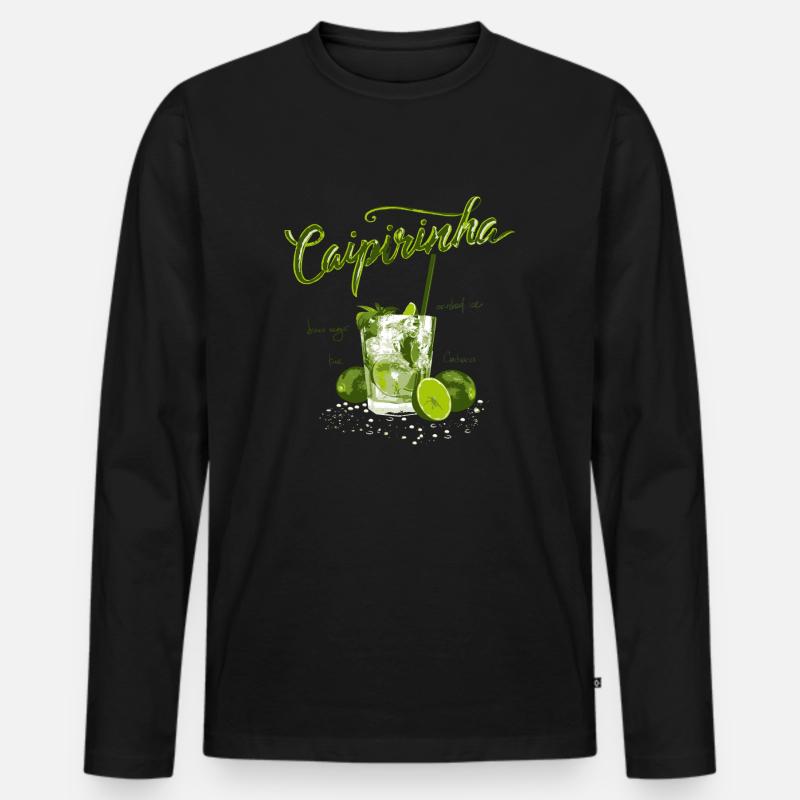 CAIPIRINHA - Männer Premium Bio Langarmshirt - Schwarz