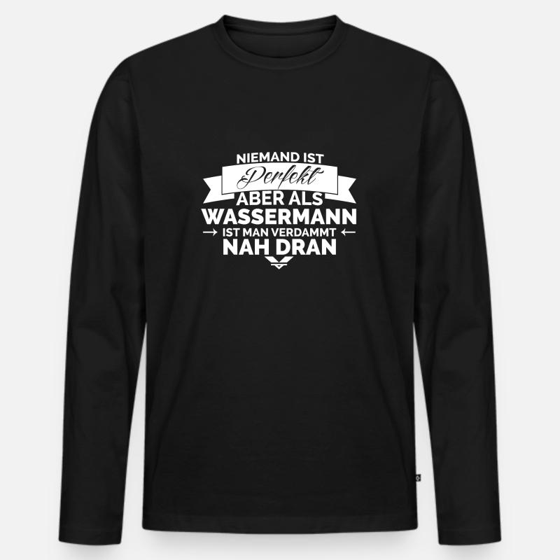 WASSERMANN - Männer Premium Bio Langarmshirt - Schwarz