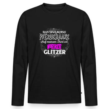 NORIKER - Glitzer - Männer Premium Bio Langarmshirt - Schwarz - Vorne - Nico (187cm)