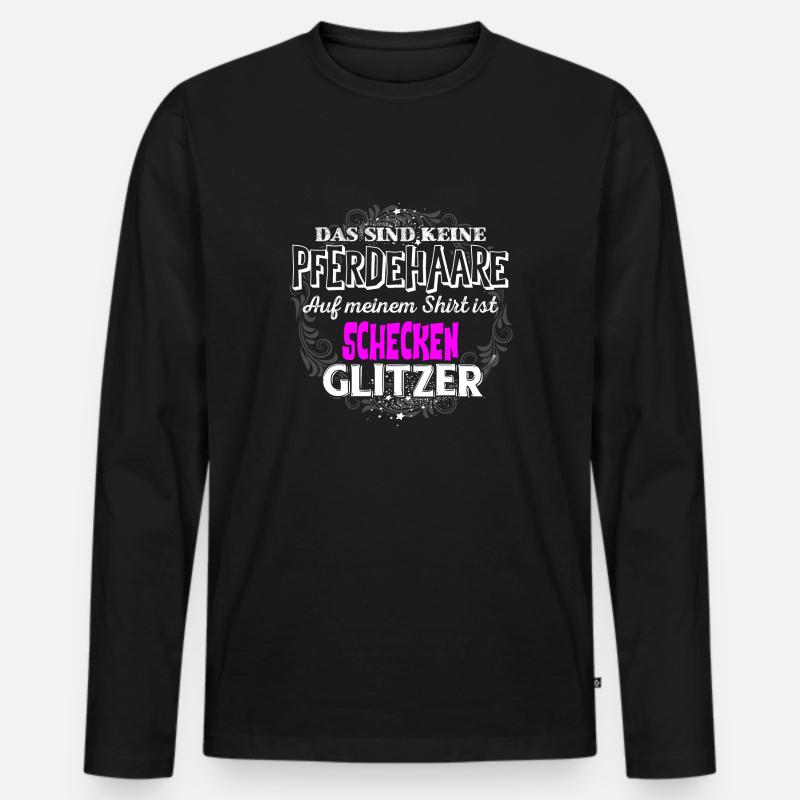 SCHECKEN - Glitzer - Männer Premium Bio Langarmshirt - Schwarz