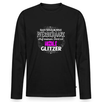 HUZULE - Glitzer - Männer Premium Bio Langarmshirt - Schwarz - Vorne - Nico (187cm)