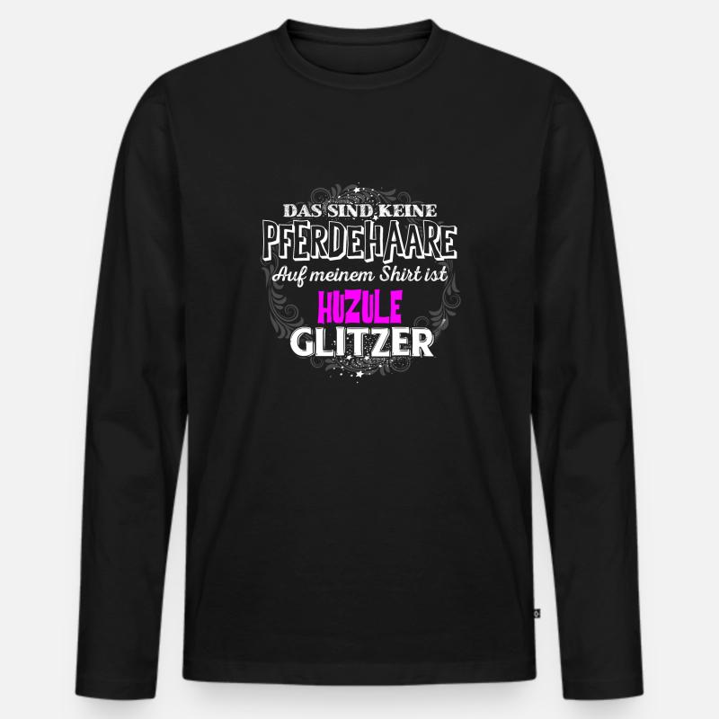 HUZULE - Glitzer - Männer Premium Bio Langarmshirt - Schwarz