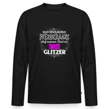 TINKER - Glitzer - Männer Premium Bio Langarmshirt - Schwarz - Vorne - Nico (187cm)