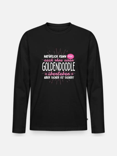 Niemals ohne GOLDENDOODLE - Männer Premium Bio Langarmshirt - Schwarz