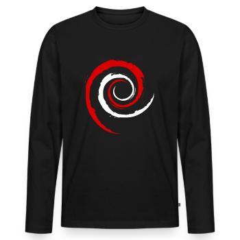 Austrian Debian Swirl - Männer Premium Bio Langarmshirt - Schwarz - Vorne - Nico (187cm)