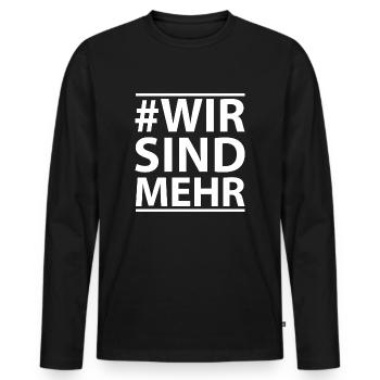 Chemnitz Wir Sind Mehr Demo Demonstration AFD - Männer Premium Bio Langarmshirt - Schwarz - Vorne - Nico (187cm)