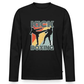 Kickboxing - Männer Premium Bio Langarmshirt - Schwarz - Vorne - Nico (187cm)