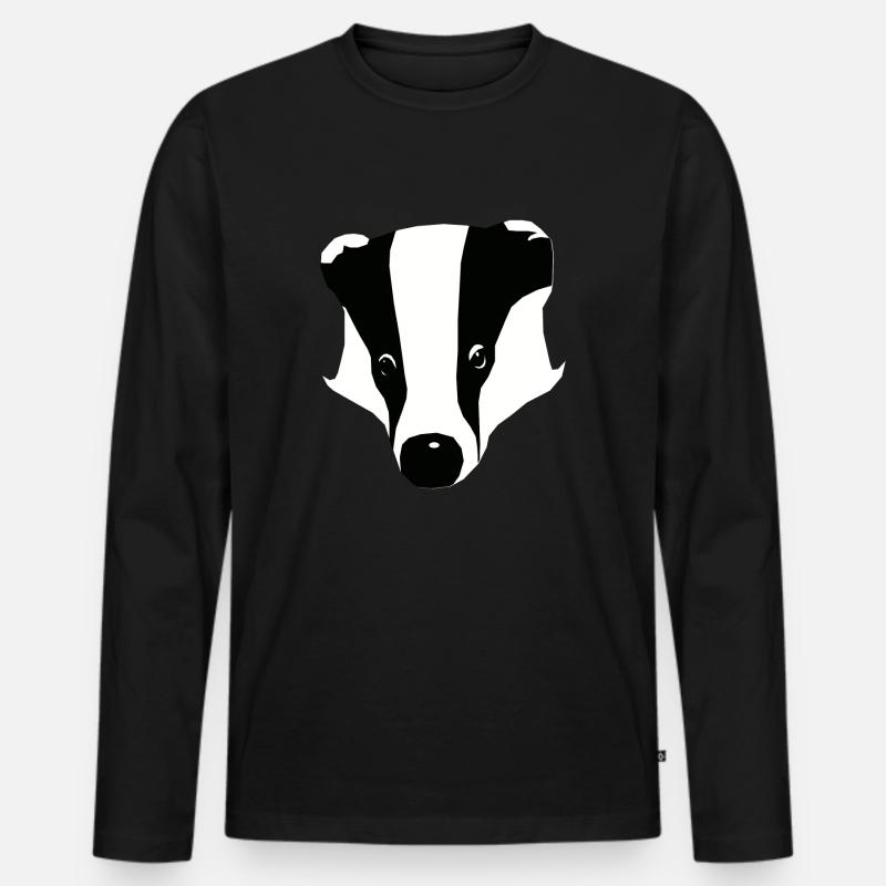dachs - Männer Premium Bio Langarmshirt - Schwarz
