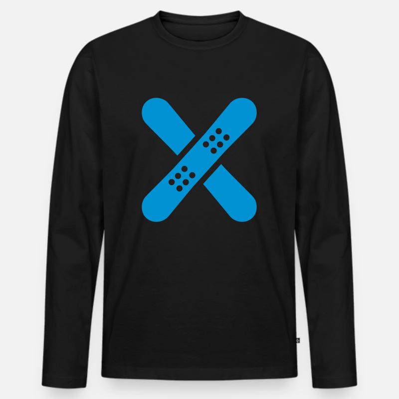 Snowboard - Männer Premium Bio Langarmshirt - Schwarz