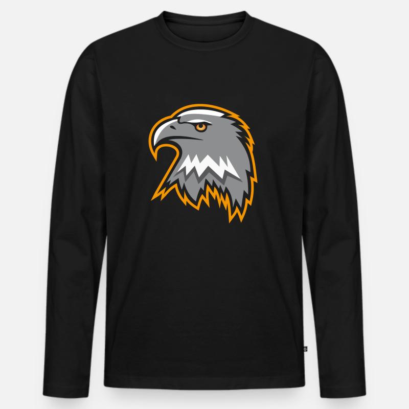adler - Männer Premium Bio Langarmshirt - Schwarz