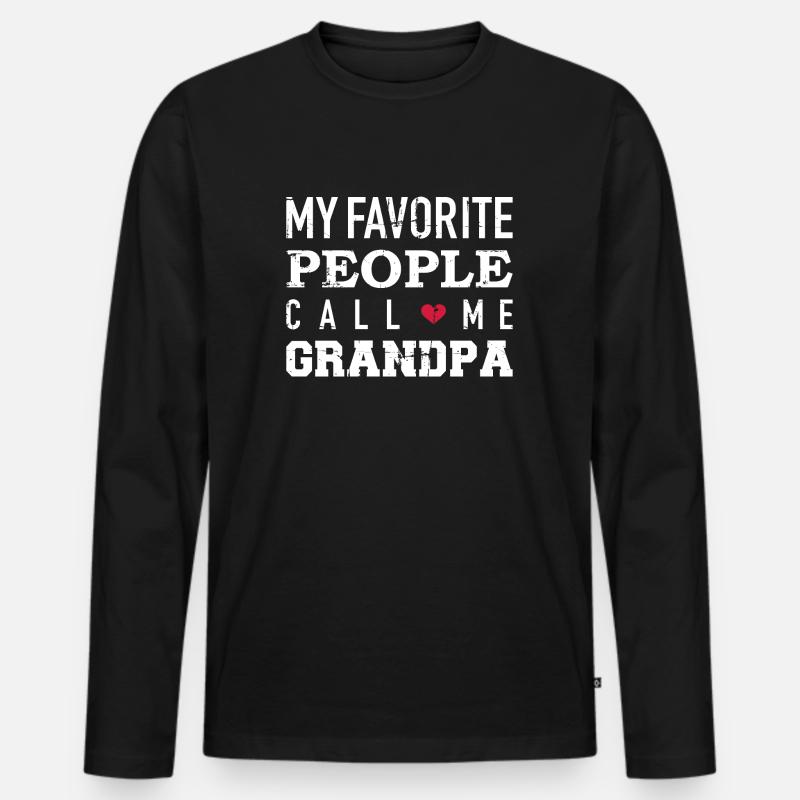 Opa - Männer Premium Bio Langarmshirt - Schwarz