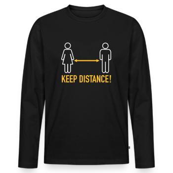 Keep Distance - Männer Premium Bio Langarmshirt - Schwarz - Vorne - Nico (187cm)